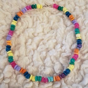 Rainbow Lantern Beaded Necklace